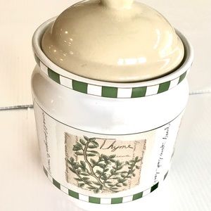 Savory Tyme 6.5” ceramic kitchen storage container,matching jars available